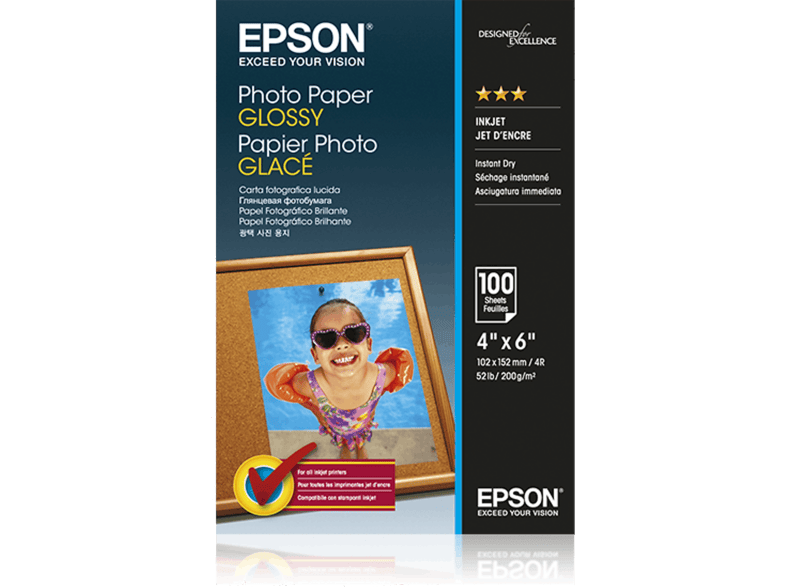 Papel fotográfico - Epson C13S042548, 200 g/m², A6, Blanco