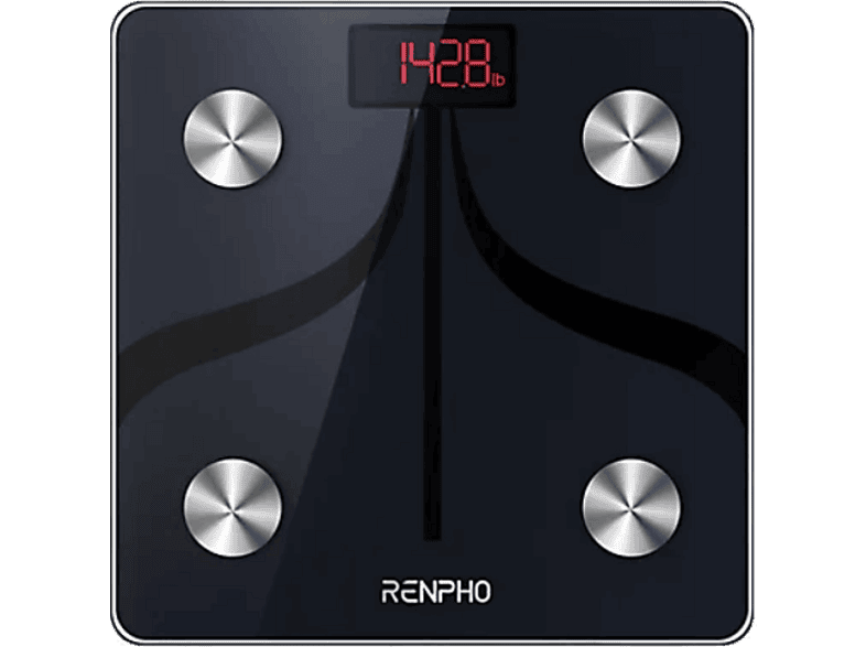 Báscula inteligente - Renpho R-A005, 180 kg, Negro
