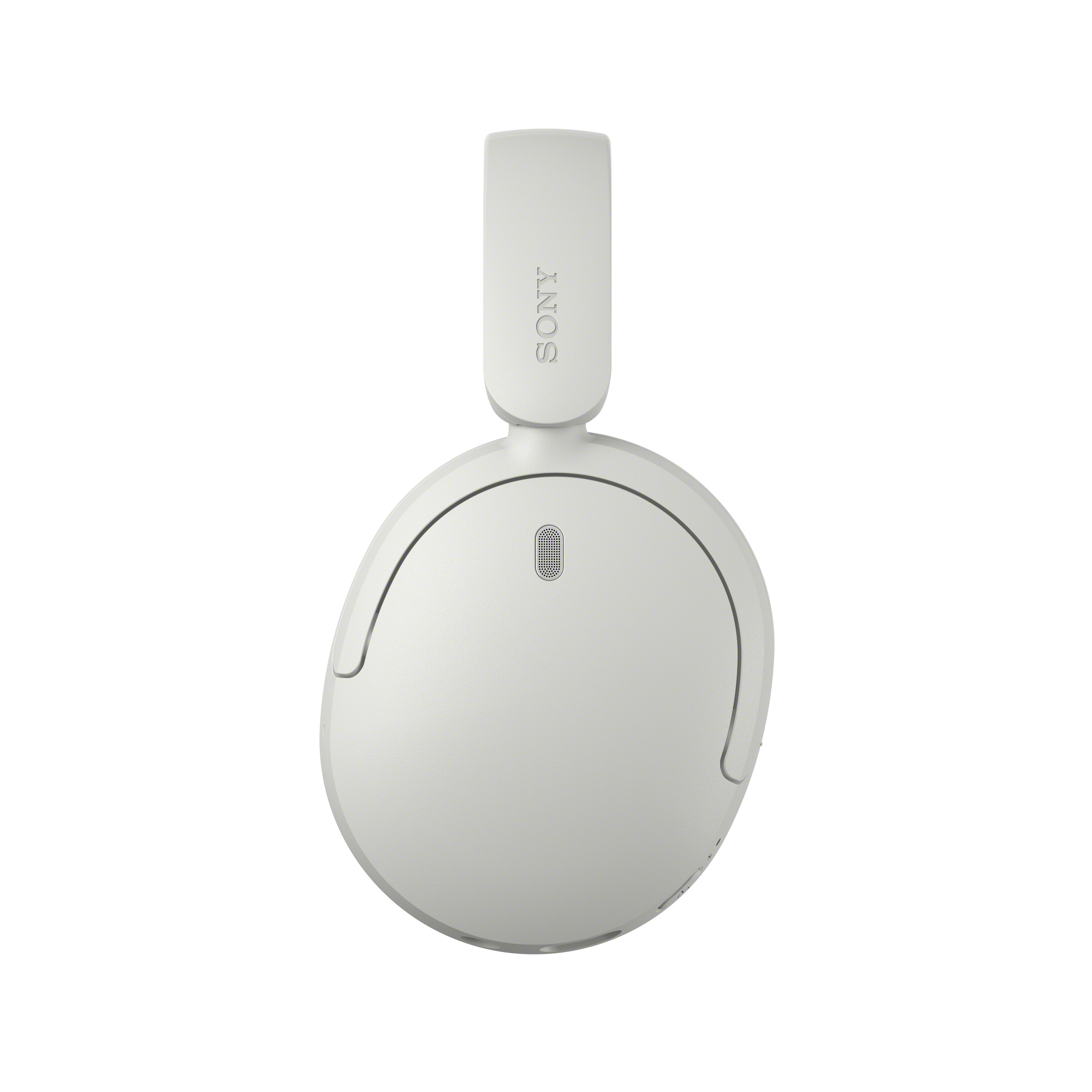 Cuffie over-ear Sony bianche con il marchio sull'archetto.
