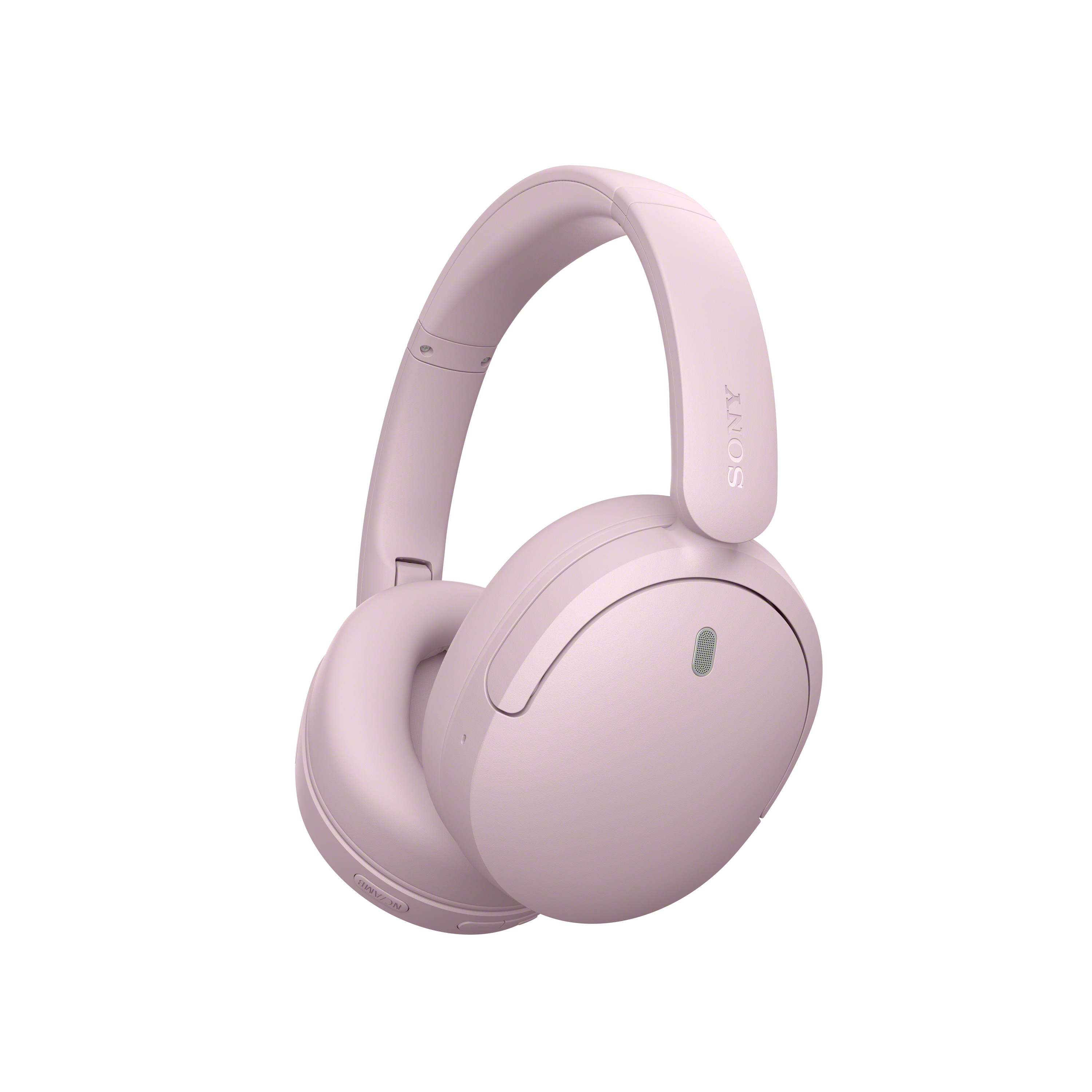 Casque audio circum-auriculaire Sony rose sur fond blanc.