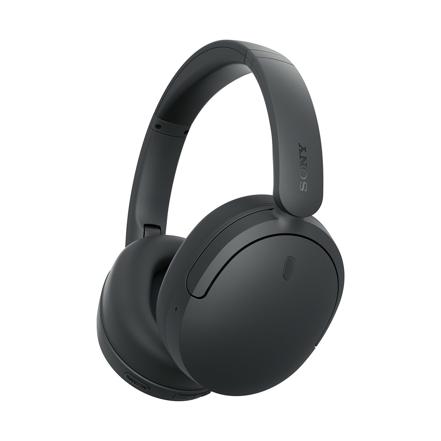 Cuffie over-ear Sony nere con padiglioni auricolari imbottiti su sfondo bianco.