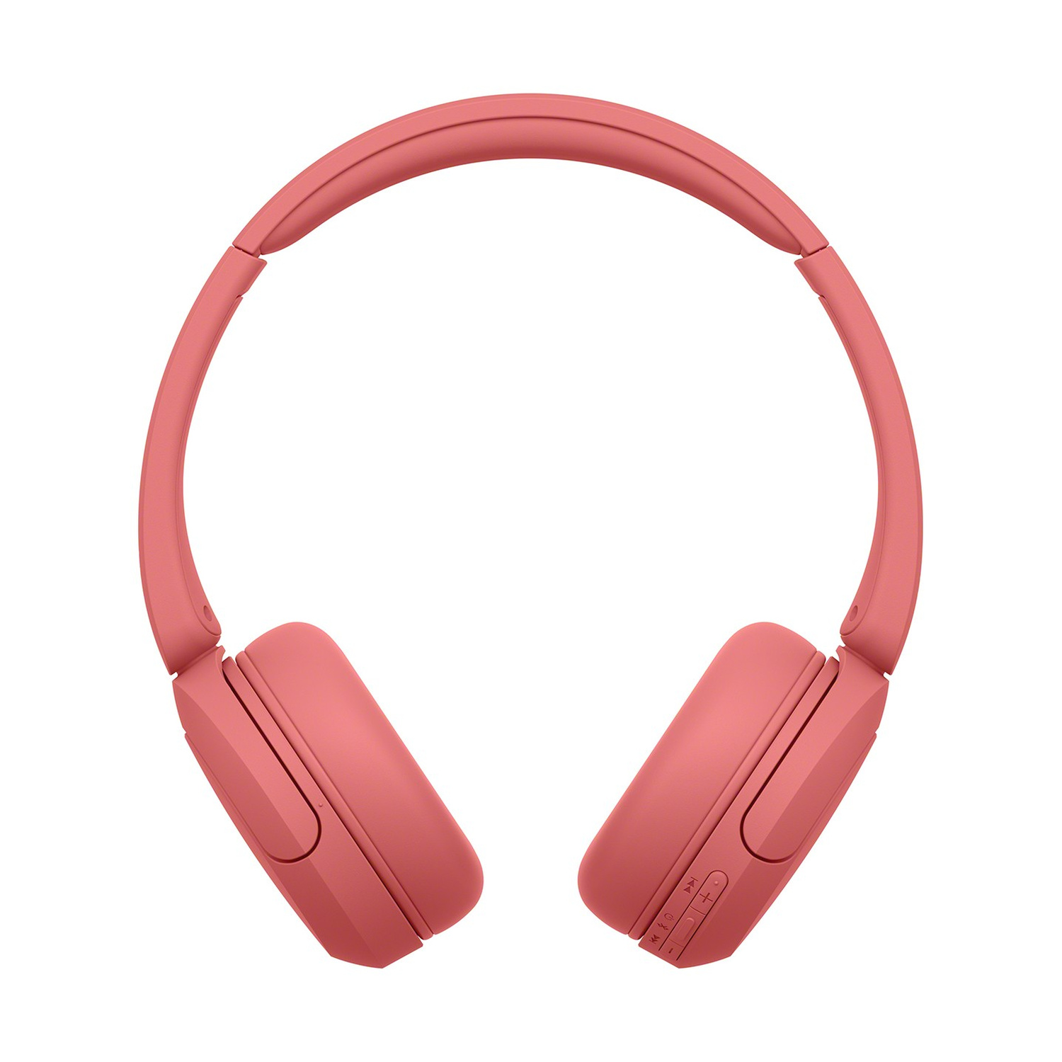Cuffie wireless rosa su sfondo bianco.