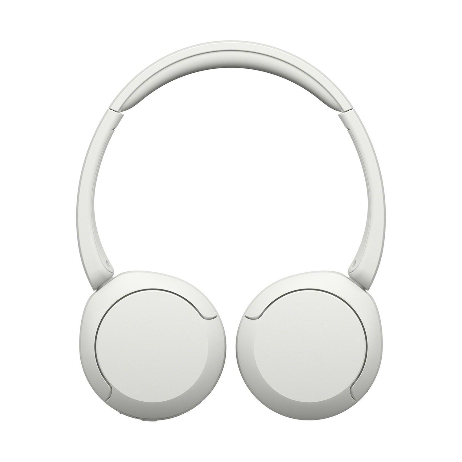 Un paio di eleganti cuffie wireless bianche centrate su sfondo bianco.