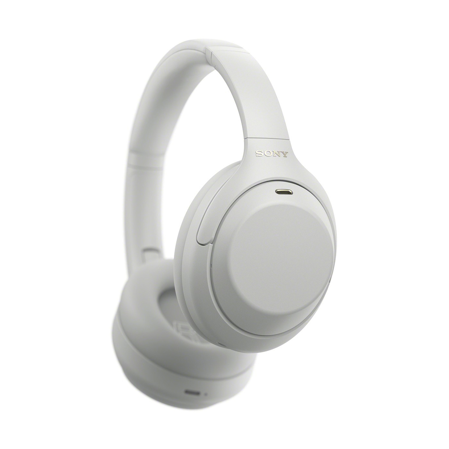 Cuffie over-ear Sony bianche su sfondo bianco.