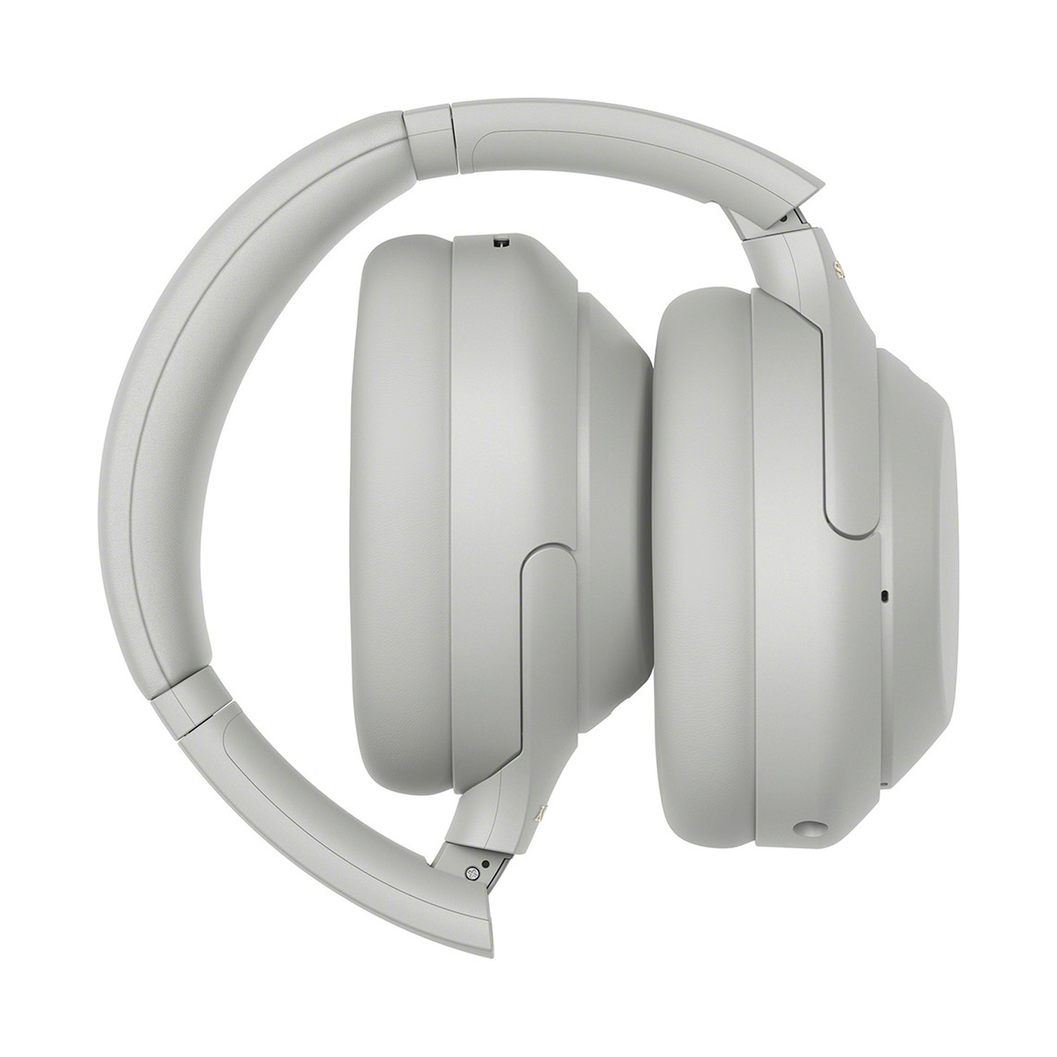 Cuffie over-ear grigie con padiglioni auricolari imbottiti su sfondo bianco.