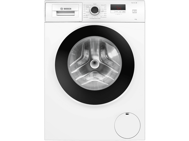 BOSCH WGE03201IT LAVATRICE, Caricamento frontale, 8 kg, 15 programmi, Profondità 56,5 cm, Giri 1200 rpm, BIANCO, livello rumorosità centrifuga 71 dB(A), Classe A