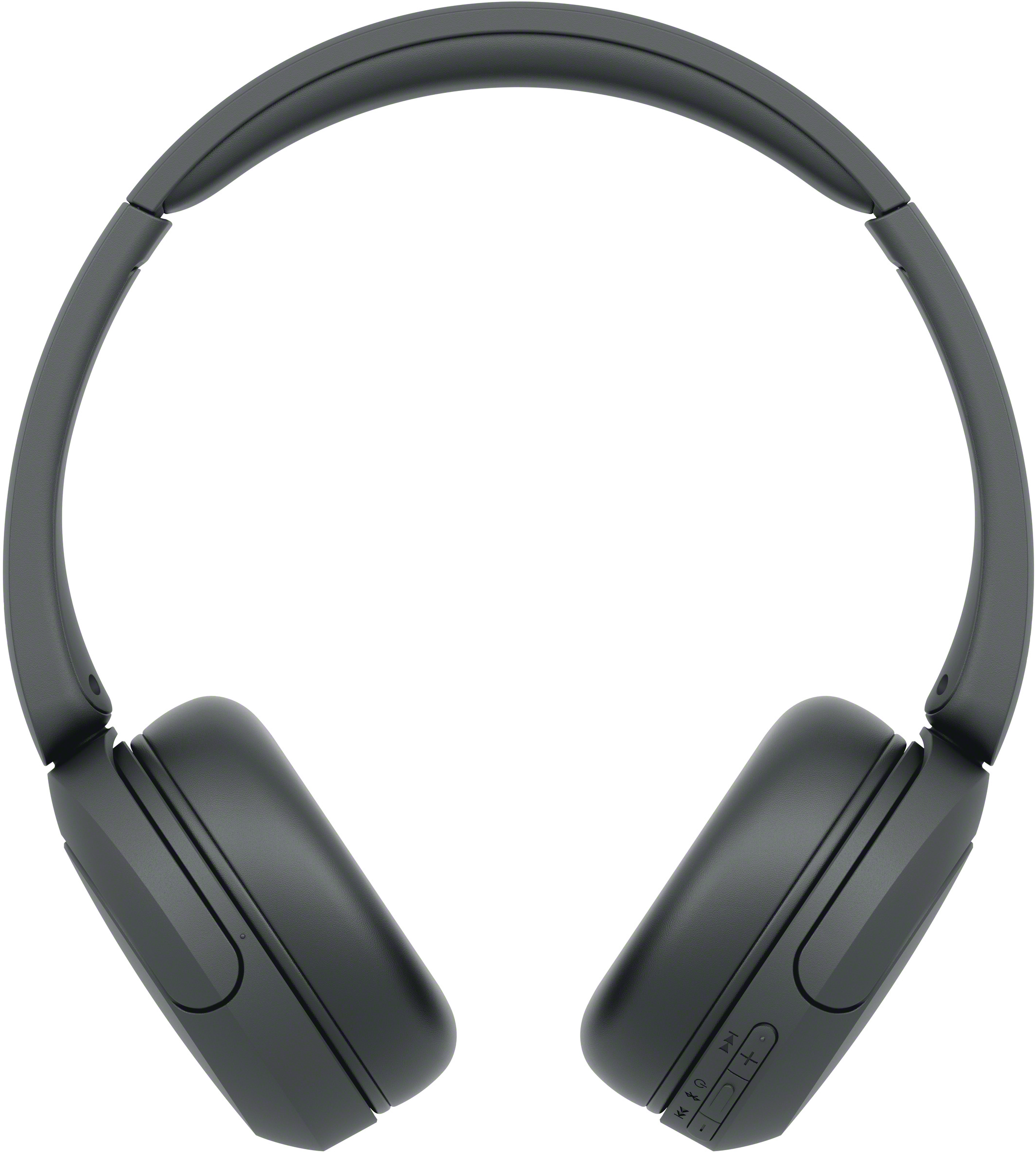 Egy pár elegáns fekete over-ear fejhallgató sima fehér háttér előtt.