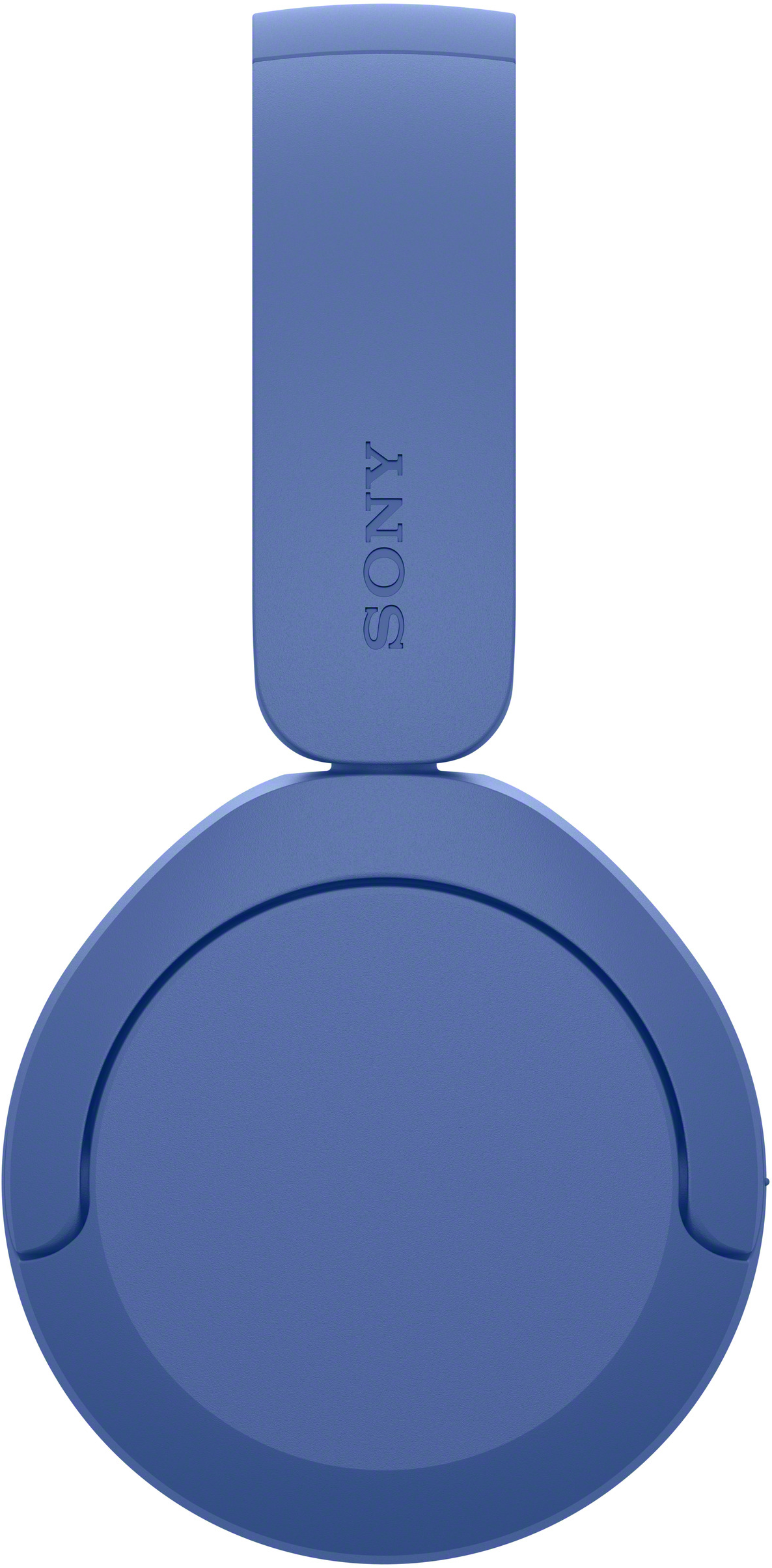 Kék Sony fejhallgató, fülkagyló külső nézete fejpánttal.