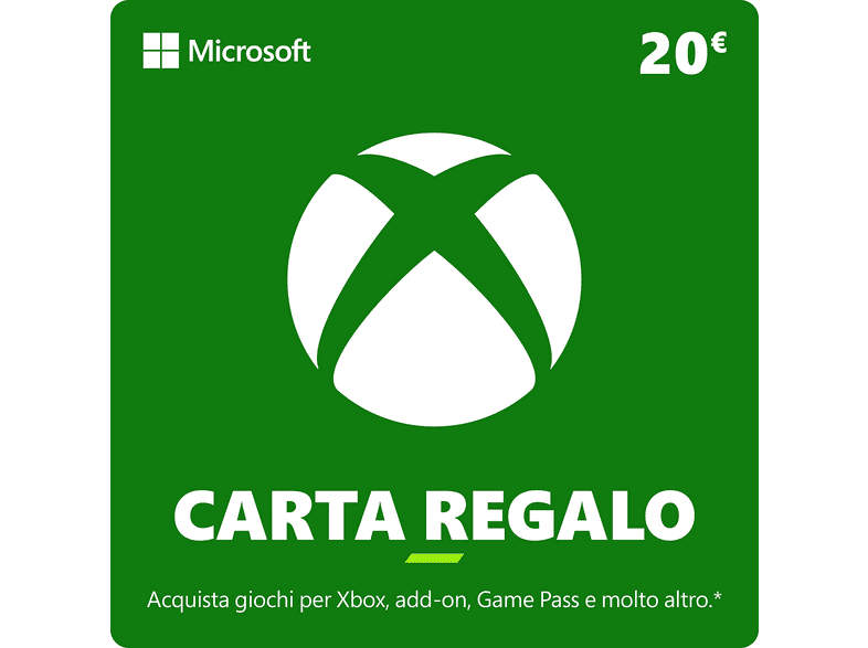 Xbox Gift Card [Valore: 20 euro] Digitale - Per l'Italia