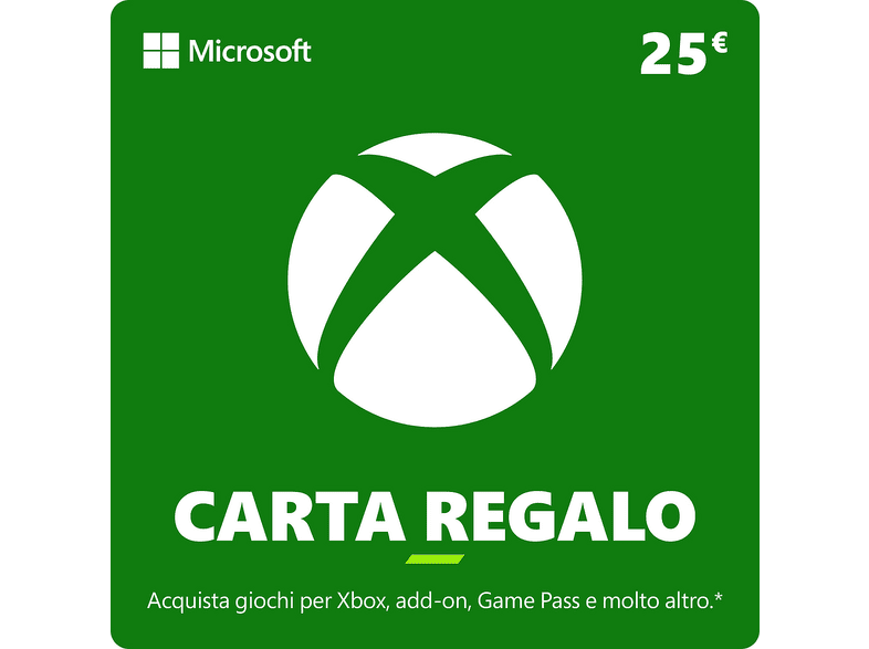 Xbox Gift Card [Valore: 25 euro] Digitale - Per l'Italia