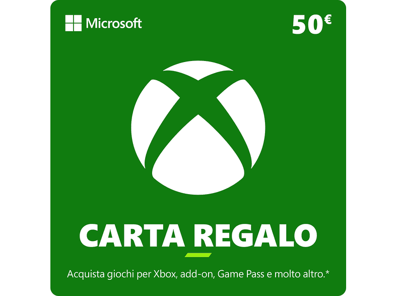 Xbox Gift Card [Valore: 50 euro] Digitale - Per l'Italia