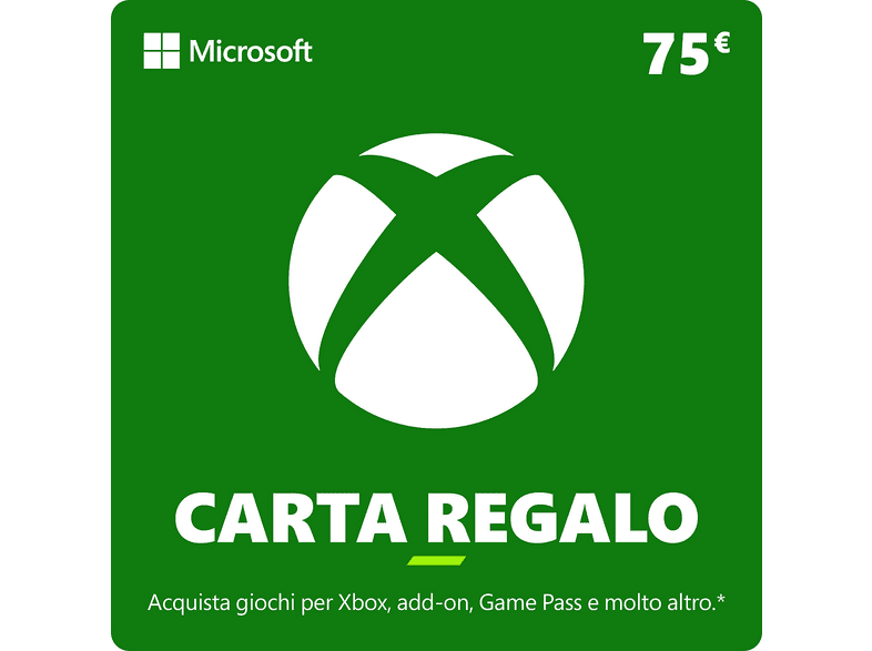Xbox Gift Card [Valore: 75 euro] Digitale - Per l'Italia