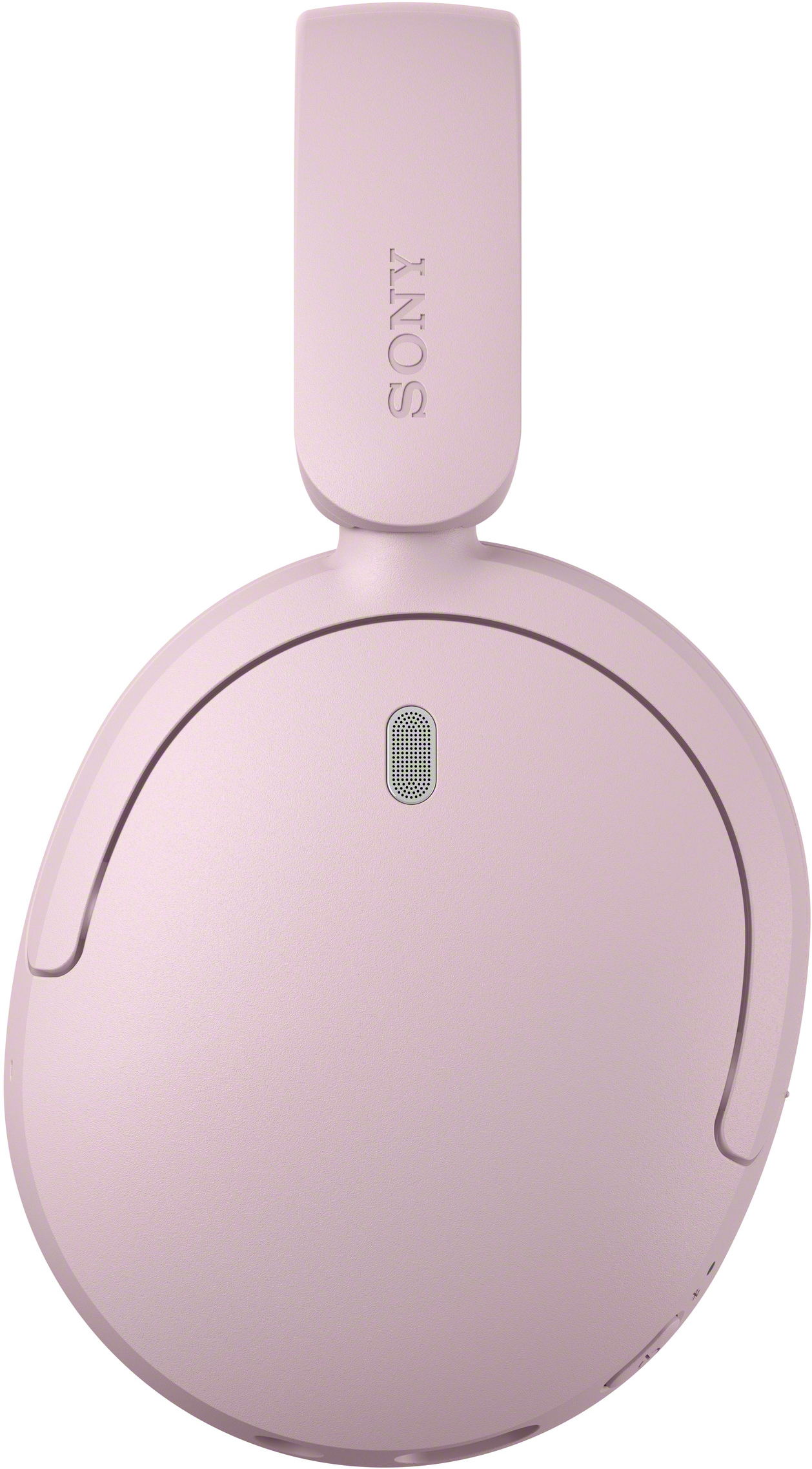 Rózsaszín Sony fejhallgató fehér hátteren, Sony logóval.
