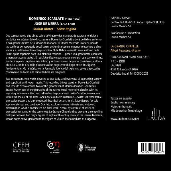 Rückseite einer CD-Hülle mit Text über klassische Musik und Komponisten.