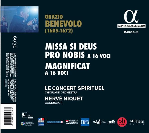CD-Cover von Orazio Benevolos Missa Si Deus Pro Nobis mit Le Concert Spirituel unter Hervé Niquet.