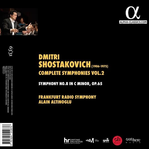 Albumcover für Schostakowitschs Symphonie Nr. 8 mit Dirigent Alain Altinoglu und dem hr-Sinfonieorchester.