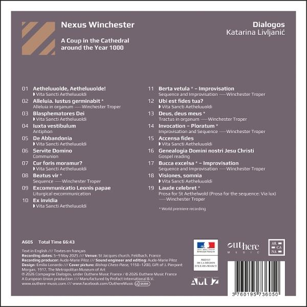 Rückseite der CD mit Titelliste, Künstlerinfo und Barcode auf grauem Hintergrund.