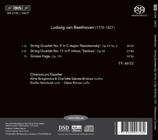 Rückseite einer Beethoven SACD mit Trackliste, Interpreten und Barcode auf schwarzem Hintergrund.