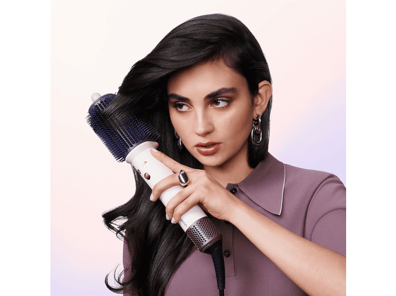 Cepillo de aire caliente - Dyson Airsmooth™, Moldeador y secador, 4 Temperaturas, 3 Velocidades, Incluye protector cerdas para viajar, Ceramic Pink