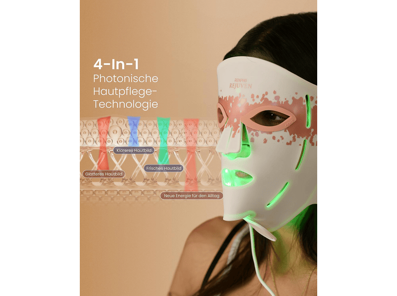 Renpho E100B-1 Artemis Blus LED-Lichttherapie Maske; LED-Maske — Foto 4 von 5