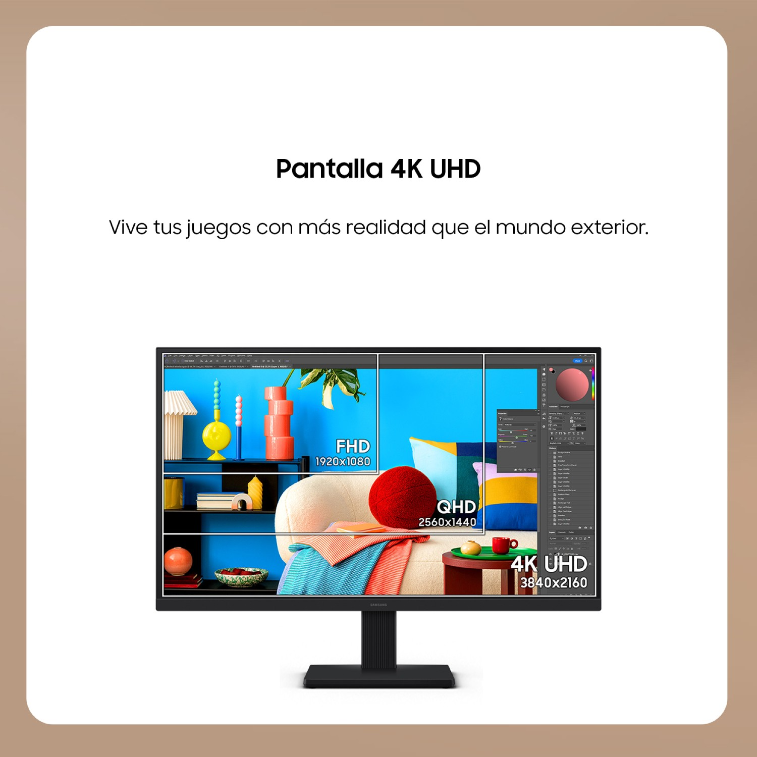 Pantalla 4K UHD
Vive tus juegos con más realidad que el mundo exterior.