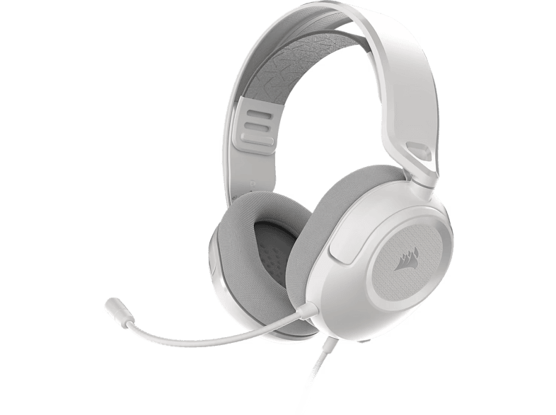 Auriculares gaming - Corsair HS35 V3, Con cable, Transductores de neodimio 50 mm, Multiplataformas, Blanco