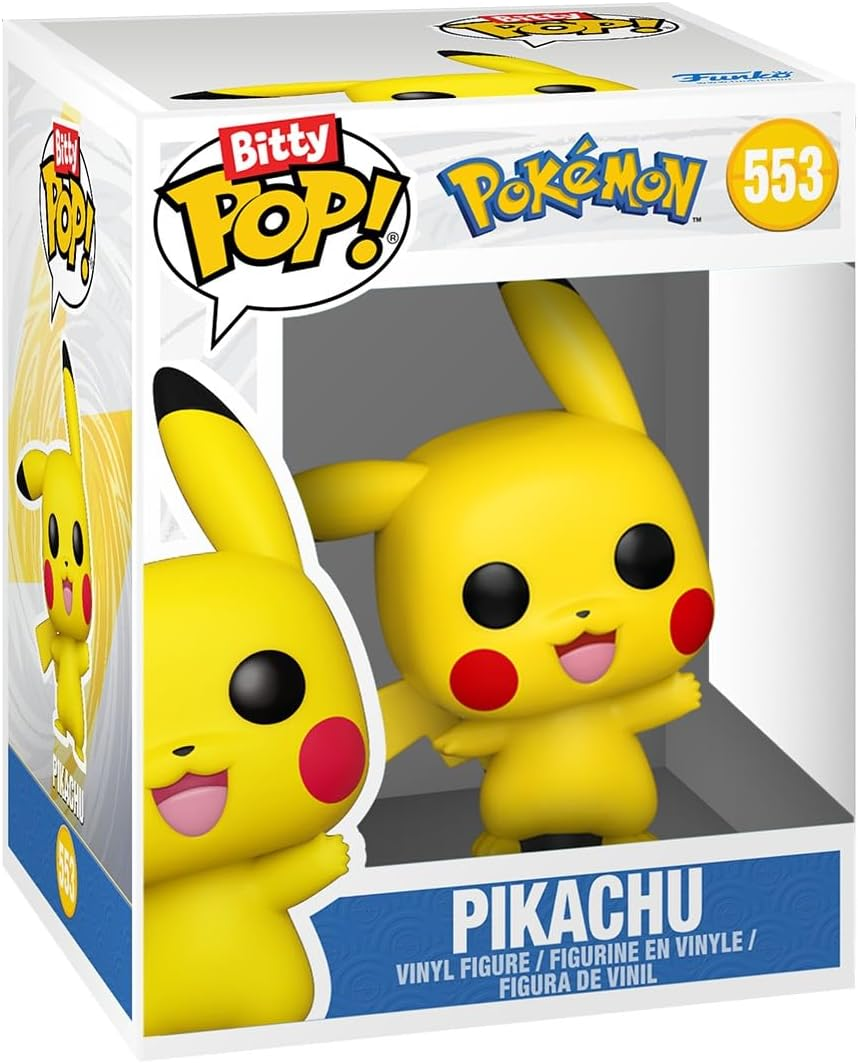 Figura de vinilo Pikachu Bitty Pop! dentro de una caja de coleccionista.