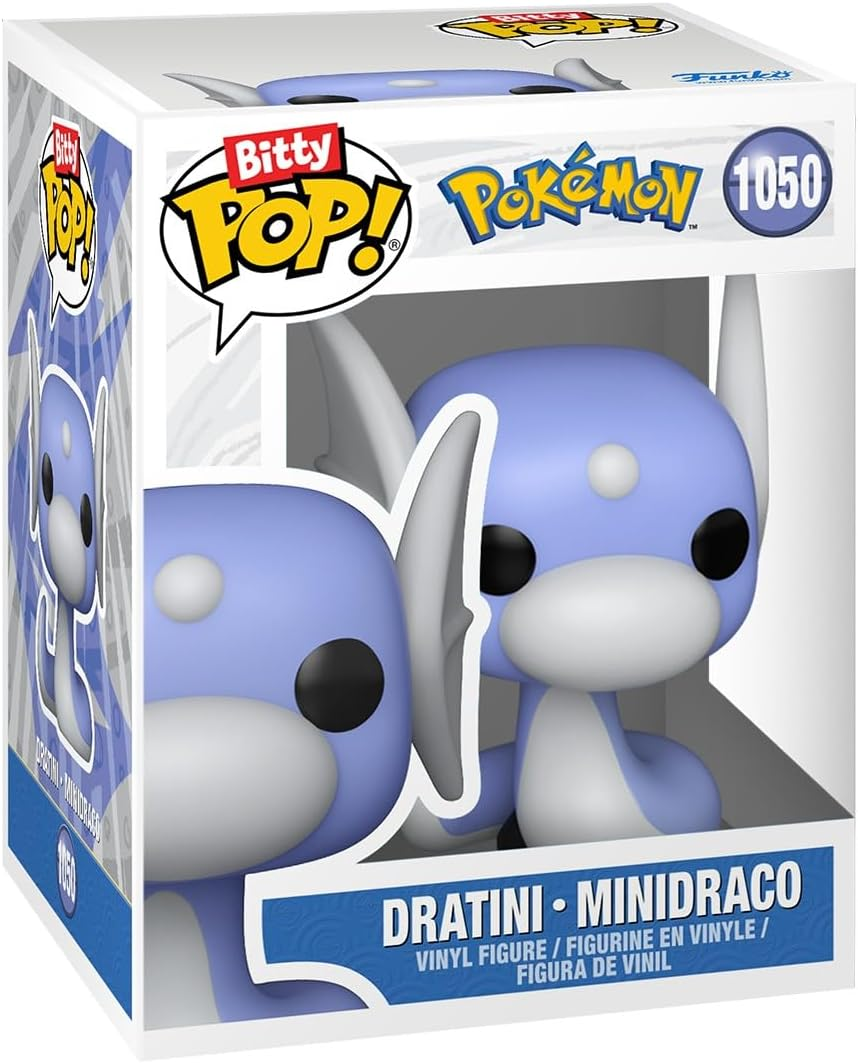Figura de vinilo Bitty Pop! Pokemon Dratini en su embalaje original.