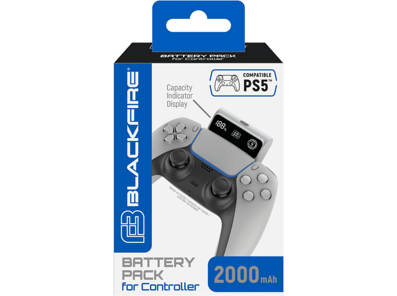 Batería PS5 - Ardistel Blackfire®, Para mando PS5, 2000mAh, Pantalla LED, Botón táctil, Blanco – imagen 2