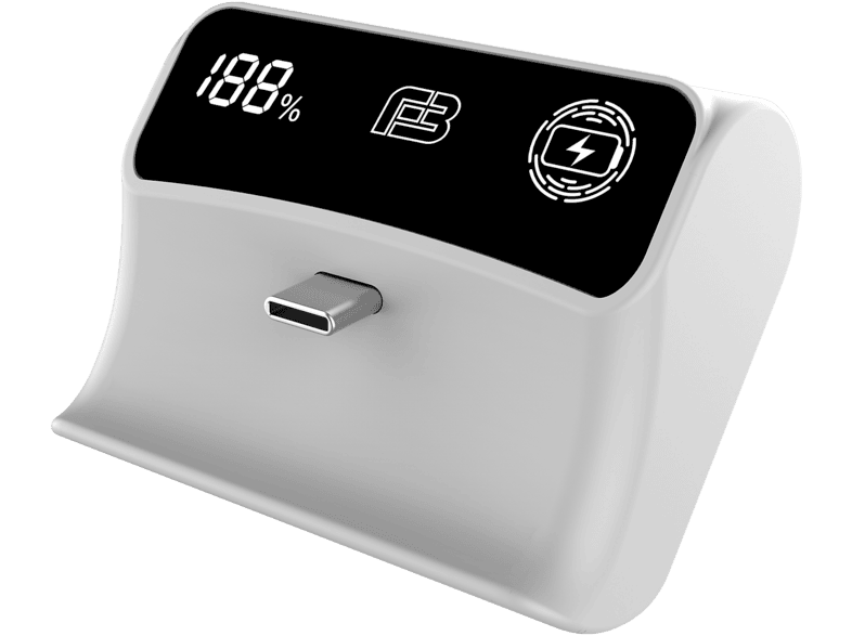 Batería PS5 - Ardistel Blackfire®, Para mando PS5, 2000mAh, Pantalla LED, Botón táctil, Blanco