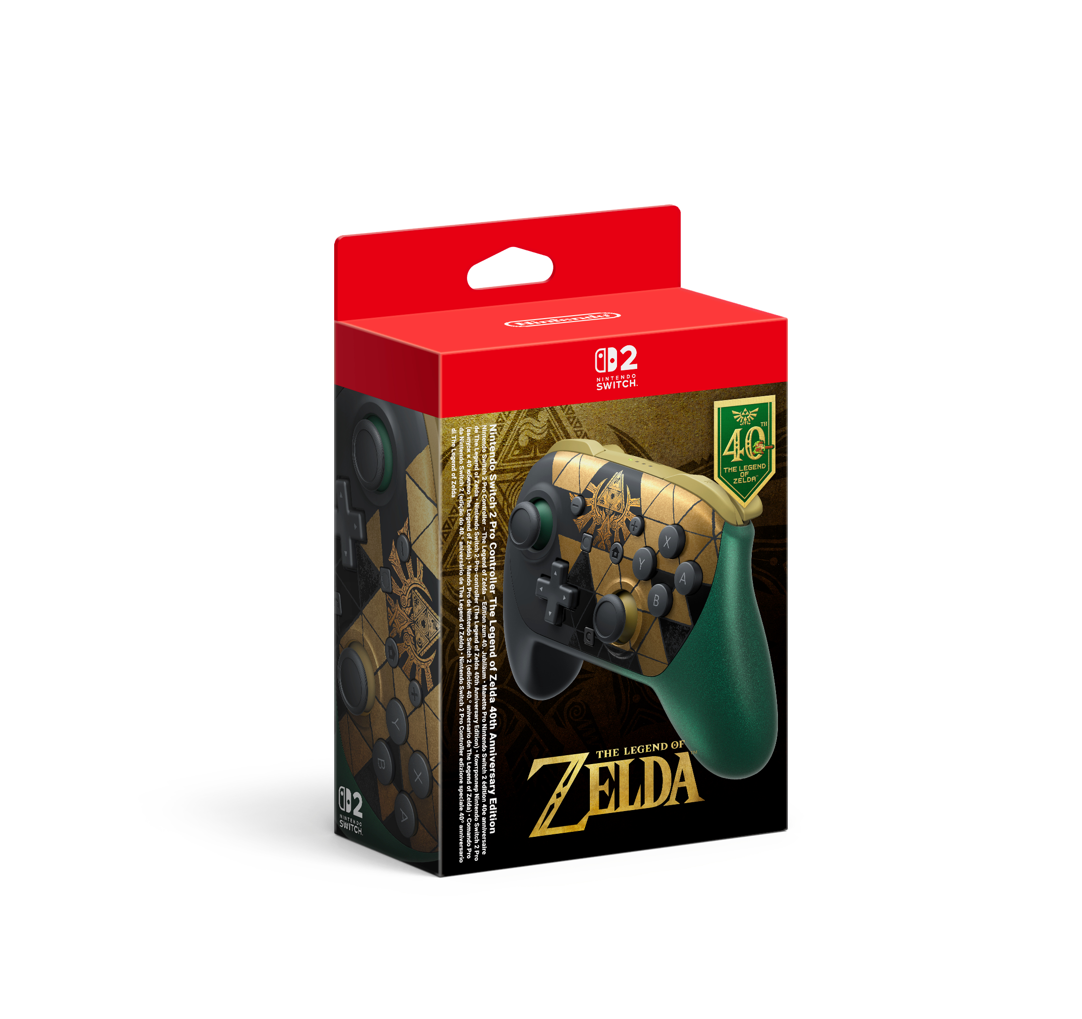 Eine Zelda The Legend of Zelda 40th Anniversary Edition Pro Controller Verpackung für Nintendo Switch.