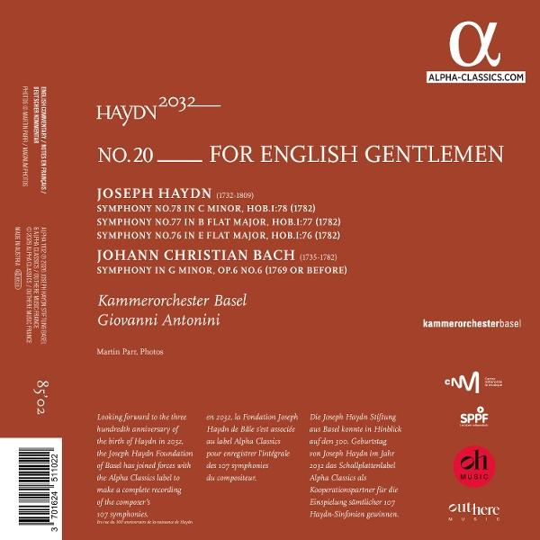 Rotes Albumcover für Haydn 2032 No. 20 mit weißem Text.