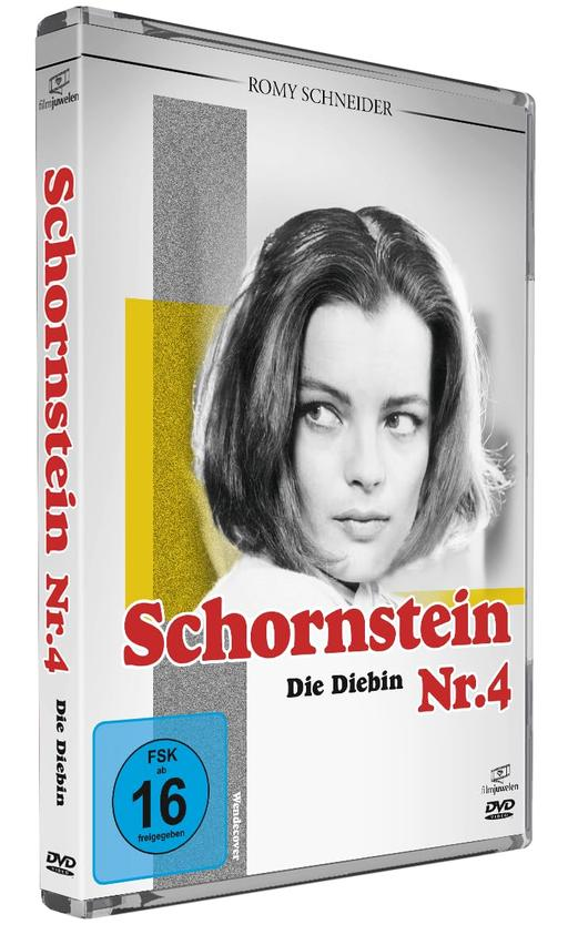 DVD-Hülle für Schornstein Die Diebin Nr 4 mit Romy Schneider in Schwarz-Weiß.