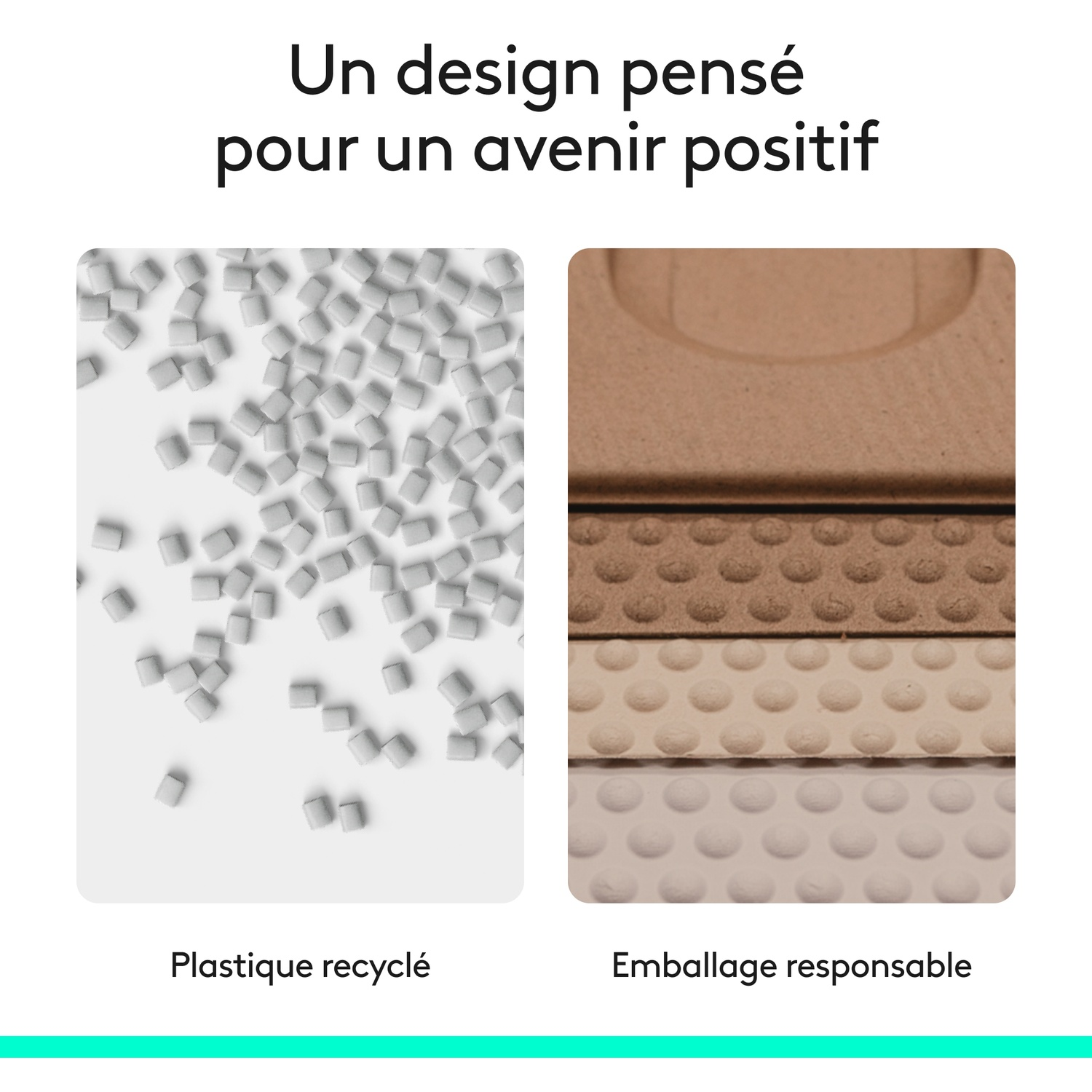 Plastique recyclé et emballage responsable pour un avenir positif.