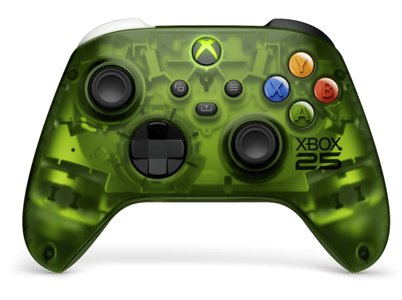 Mando Xbox - Microsoft Wireless Controller X25 Edición especial 25th Aniversario, Inalámbrica, Bluetooth, Verde
