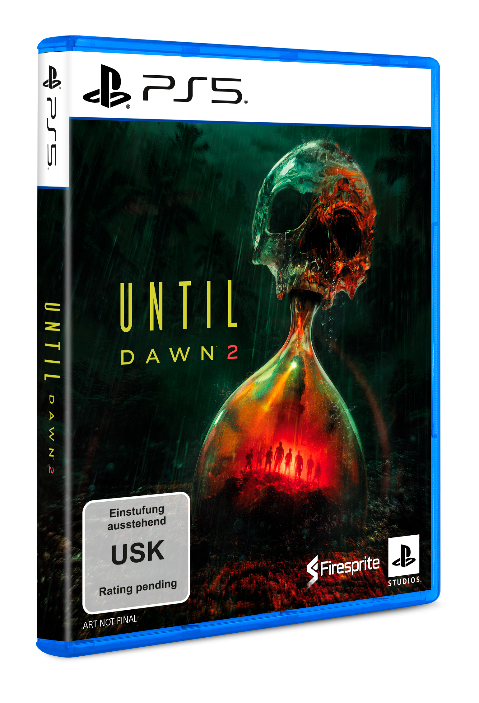 PS5-Spielesache Until Dawn 2 mit Totenkopf und dunklem Design.