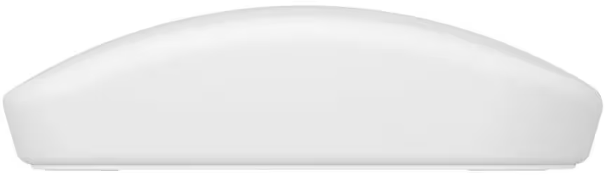 Un objet blanc, lisse et allongé avec une base plate et des extrémités arrondies sur un fond blanc neutre.