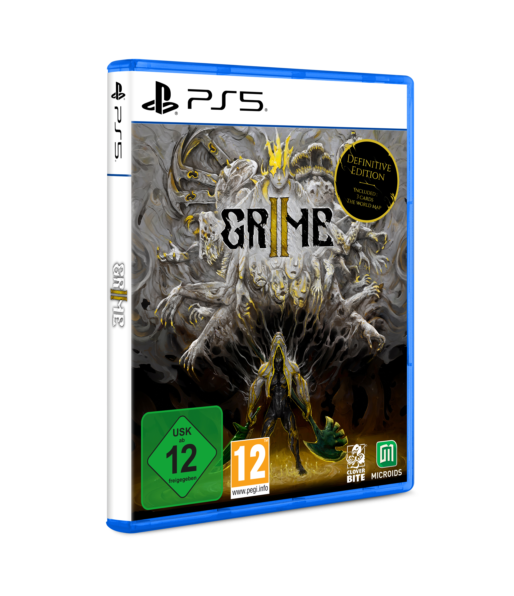 PS5-Spielhülle von Grime II, Definitive Edition, mit düsterer Fantasy-Grafik und USK-12-Alterseinstufung.