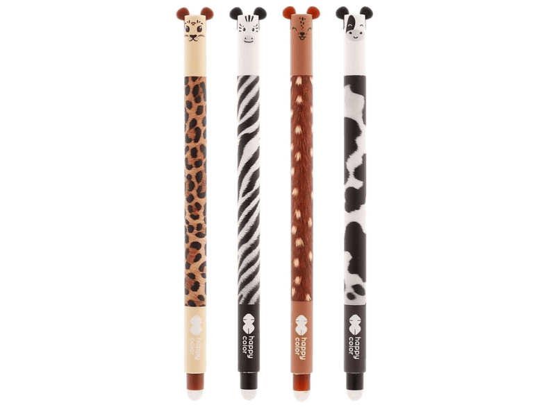 Długopis wymazywalny HAPPY COLOR Uszaki Furry Safari niebieski 0.5mm 1szt. Wielokolorowy