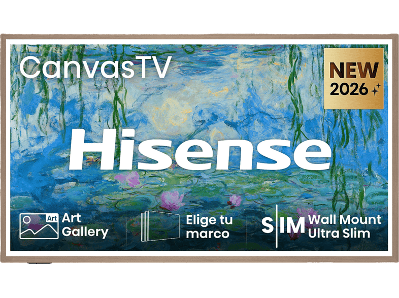 TV QLED 55″ – Hisense 55S7S, UHD 4K, Canvas TV, Quad Core MT9618, Hi-Matte Display, UltraSlim, Hi-QLED, Modo Arte, Juego, Gris carbón