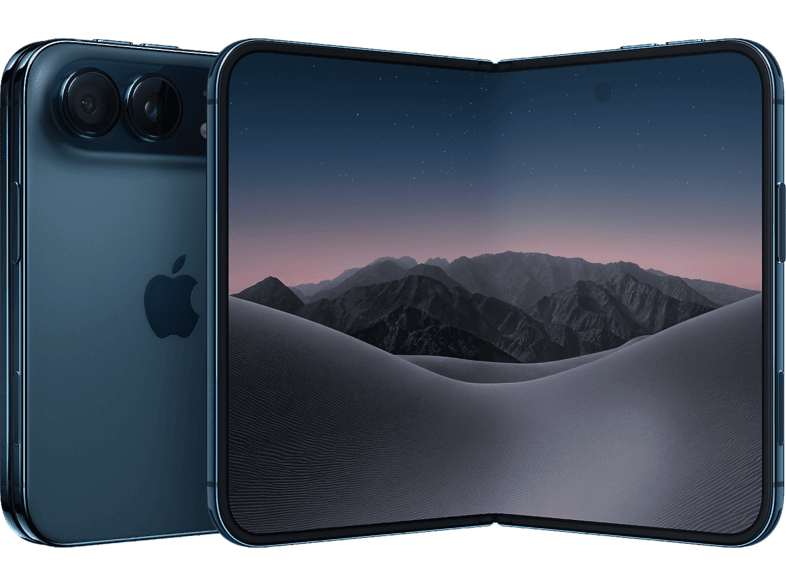 Apple iPhone Duo, Cielo nocturno, 1 TB, 7.6" OLED Super Retina XDR, 5G, Plegable, Chip A20 Pro, Siri AI, iOS