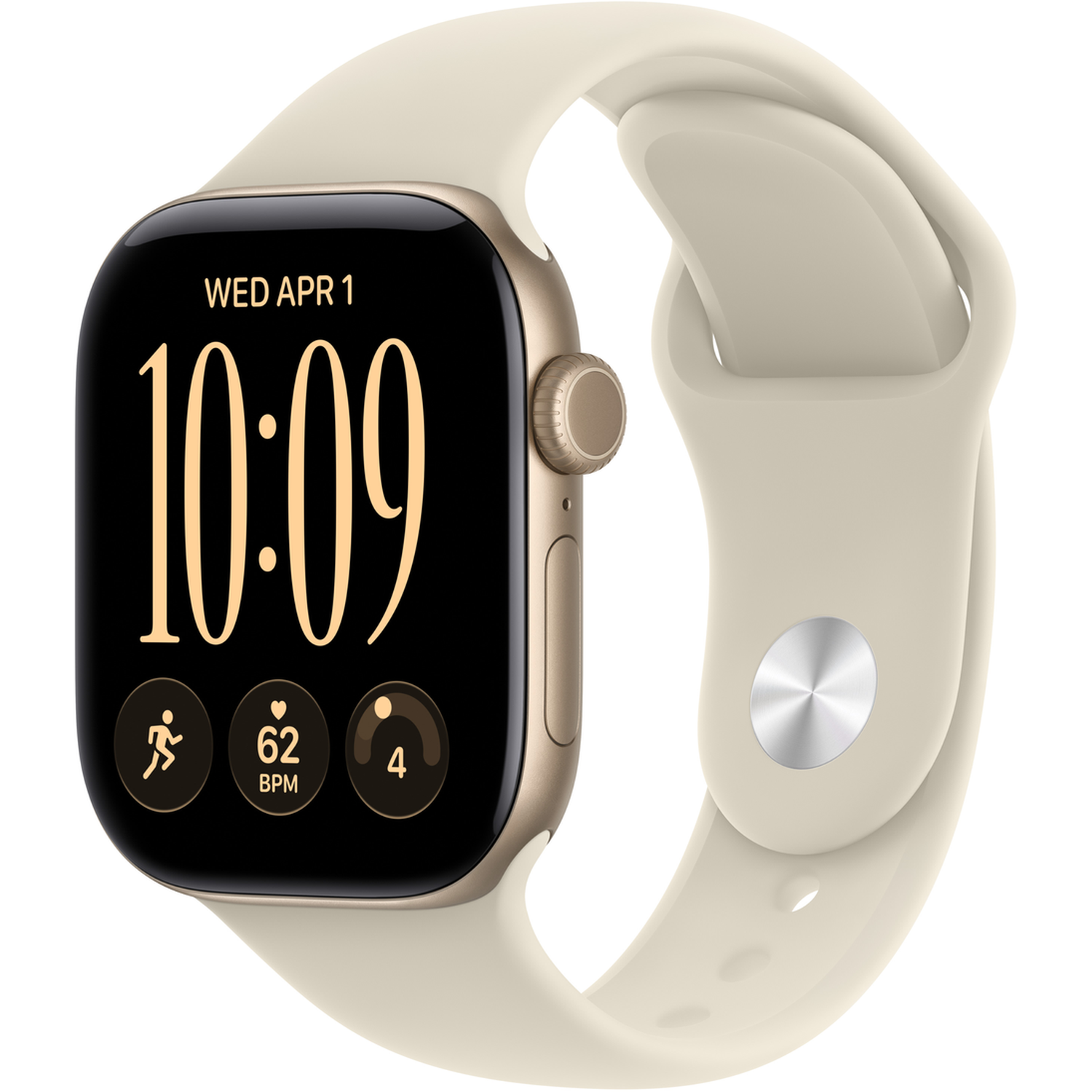 Apple Watch Series 12 GPs 42mm - Light Gold Aluminium Case Sport Band S/m Smartwatch Sand