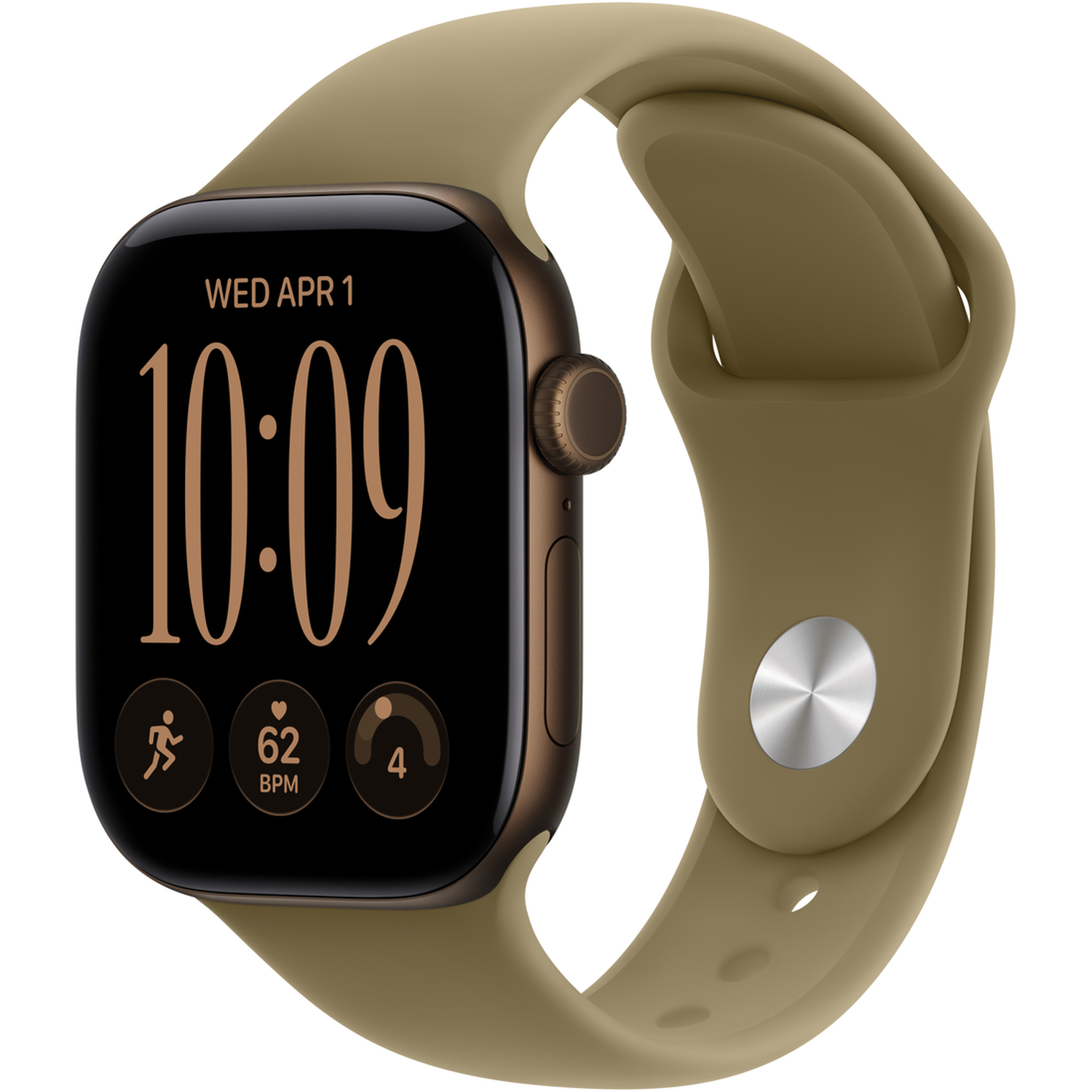 Apple Watch Series 12 GPs 42mm - Dark Bronze Aluminium Case Sport Band M/l Smartwatch Olive