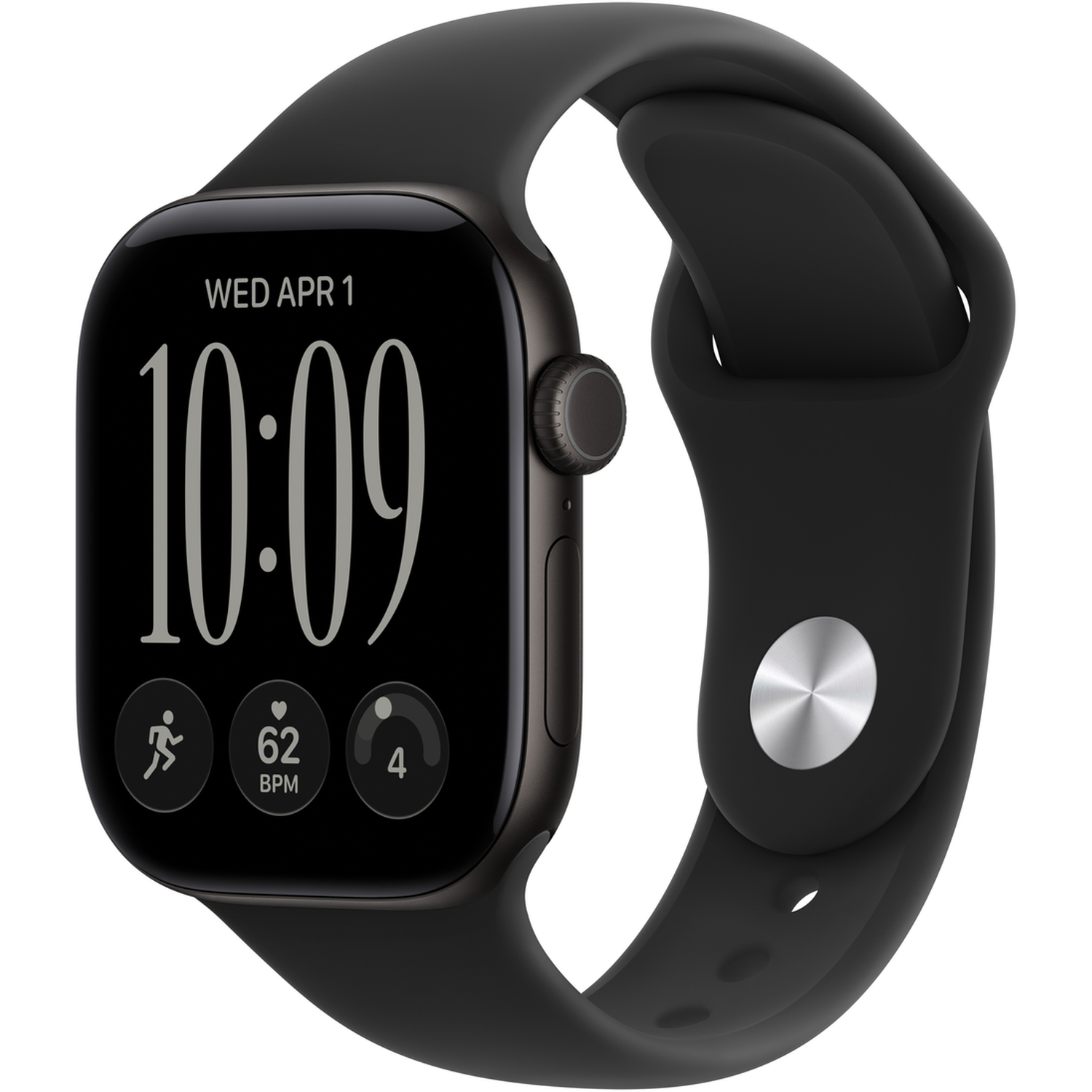 Apple Watch Series 12 GPs 42mm - Black Aluminium Case Sport Band M/l Smartwatch