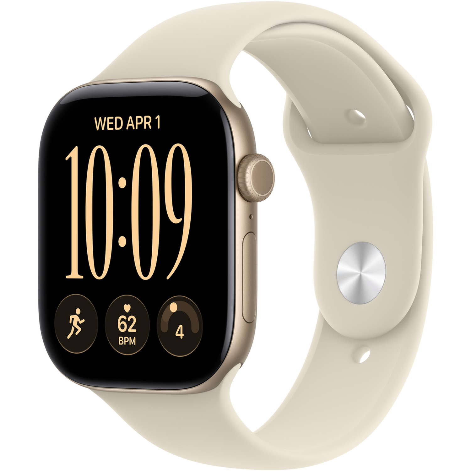 Apple Watch Series 12 GPs 46mm - Light Gold Aluminium Case Sport Band S/m Smartwatch Sand