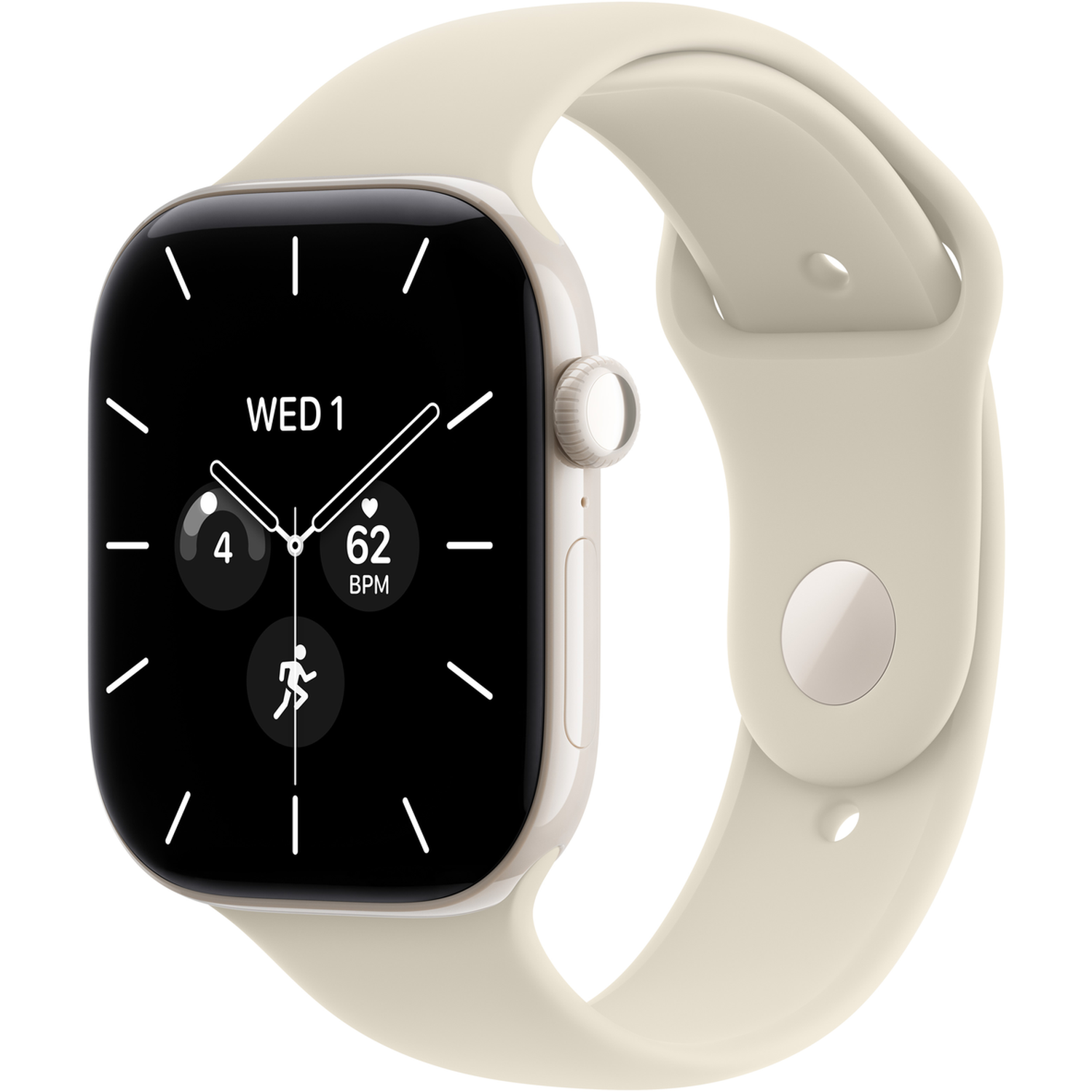 Apple Watch Series 12 GPs + Cellular 46mm - Pearl White Ceramic Case Sport Band M/l Smartwatch Sand