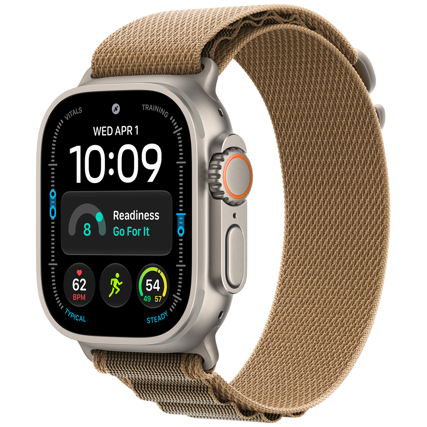 Apple Watch Ultra 4 GPs + Cellular 49mm Natural Titanium Case - Desert Alpine Loop M Smartwatch