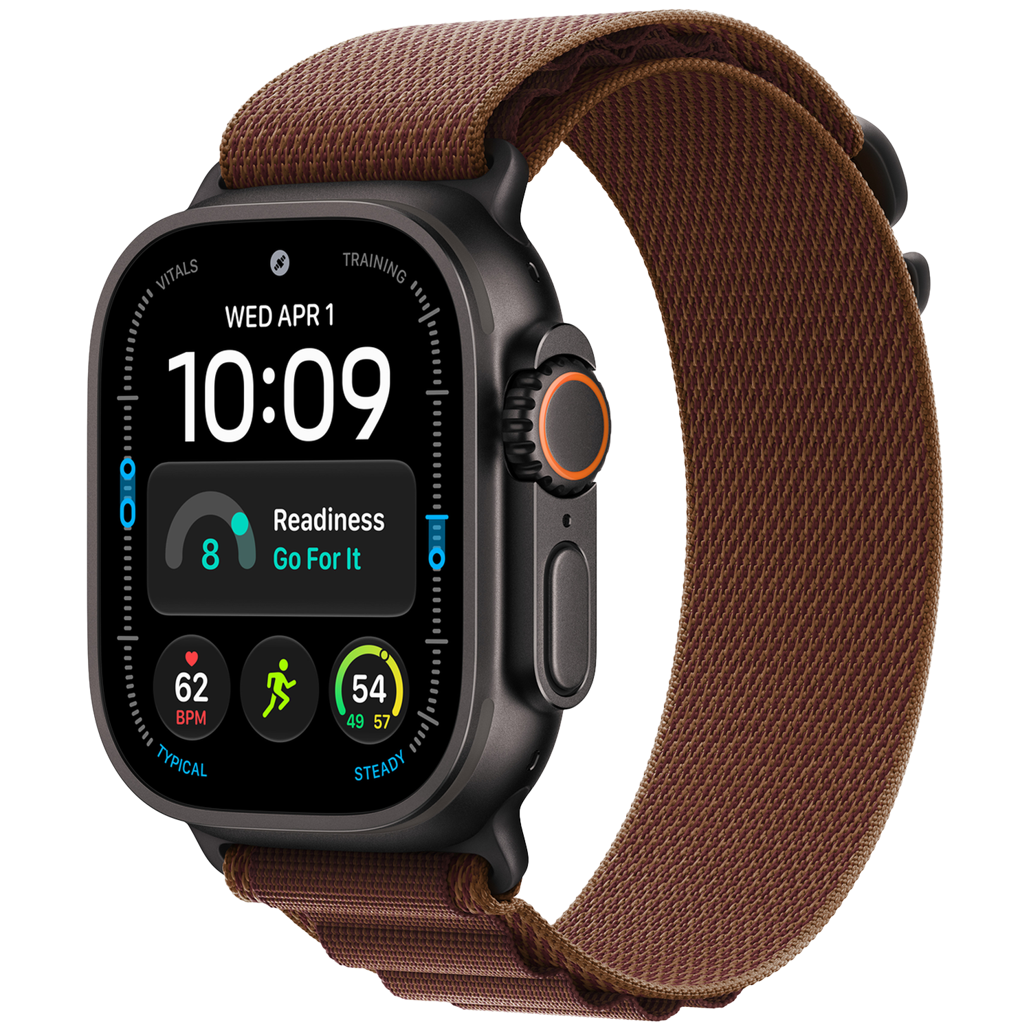 Apple Watch Ultra 4 GPs + Cellular 49mm Black Titanium Case - Burgundy Alpine Loop L Smartwatch