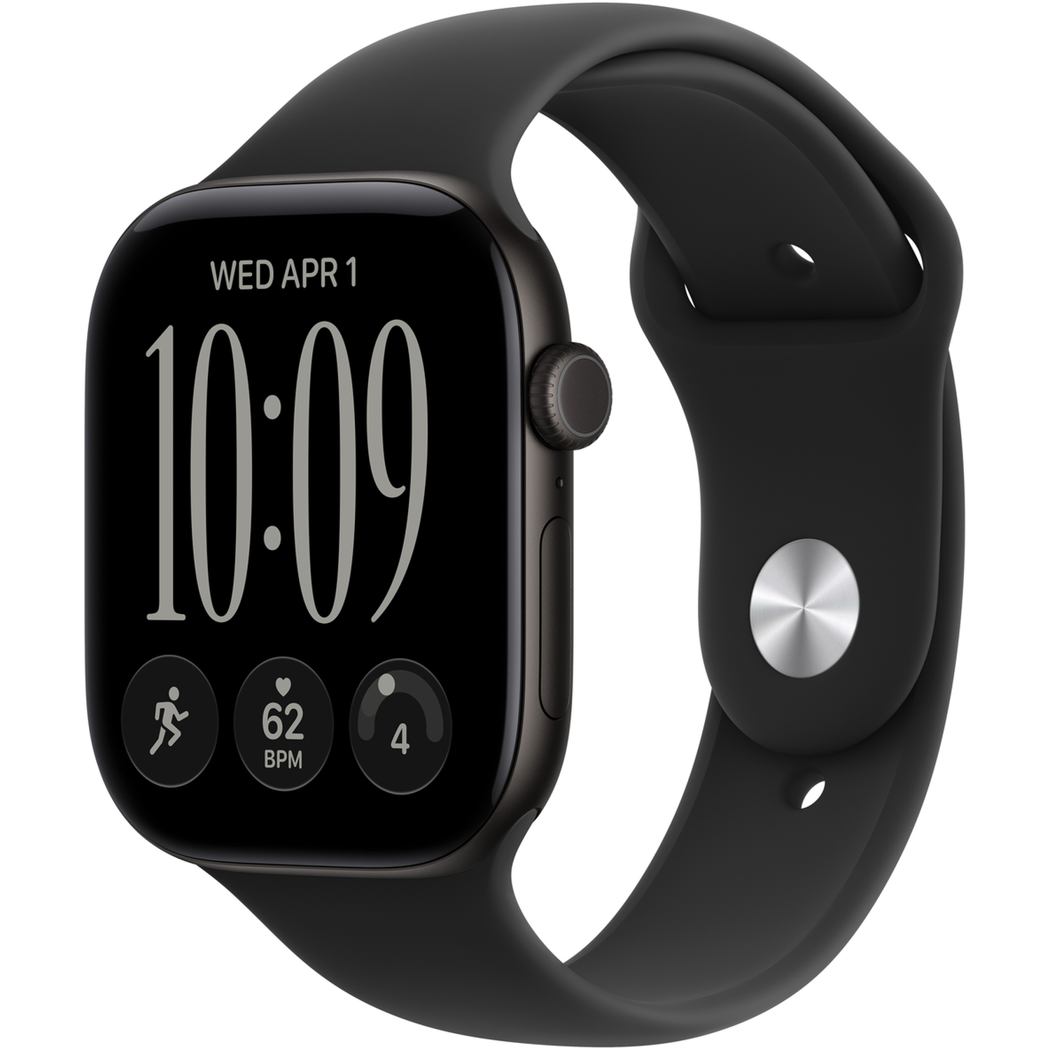 Apple Watch Series 12 GPs + Cellular 46mm - Black Aluminium Case Sport Band M/l Smartwatch