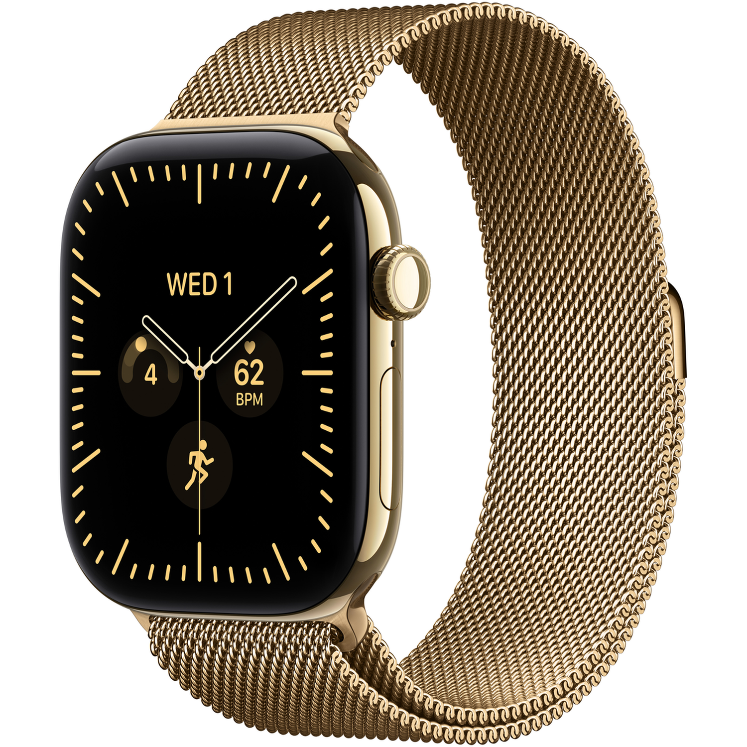 Apple Watch Series 12 GPs + Cellular 46mm - Radiant Gold Titanium Case Milanese Loop M/l Smartwatch